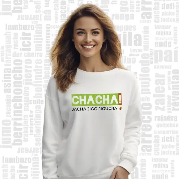 sudadera extremadura mujer blanca sin capucha chacha