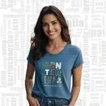 camiseta extremadura mujer basica azul denim contentura