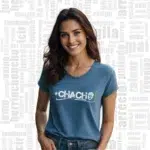 camiseta extremadura mujer basica azul denim chacho